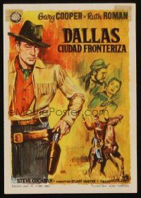 3a348 DALLAS Spanish herald R64 different art of Gary Cooper & Ruth Roman by Jano!