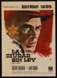 3a349 DEATH OF A GUNFIGHTER Spanish herald '69 different art of sheriff Richard Widmark by MCP!