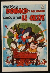3a350 DONALD DUCK GOES WEST Spanish herald '66 Disney, great western cowboy cartoon image!