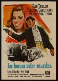3a355 HELL WITH HEROES Spanish herald '68 different MCP art of Rod Taylor & Claudia Cardinale!