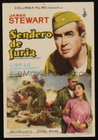 3a365 MOUNTAIN ROAD Spanish herald '60 different image of WWII soldier Jimmy Stewart & Lisa Lu!