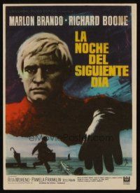 3a367 NIGHT OF THE FOLLOWING DAY Spanish herald '69 different art of Marlon Brando by MCP!