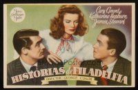 3a369 PHILADELPHIA STORY Spanish herald '47 Katharine Hepburn between Cary Grant & James Stewart!