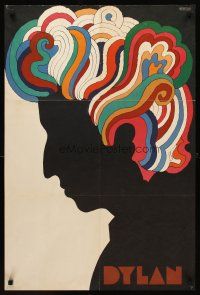 3a664 DYLAN album insert poster '67 colorful silhouette art of Bob by Milton Glaser!
