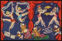 3a008 BATHING BEAUTY/CANTERVILLE GHOST trade ad '44 cool art of Leo the Lion & sexy harem girls!
