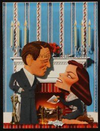 3a020 KEEPER OF THE FLAME trade ad '42 Jacques Kapralik art of Spencer Tracy & Katharine Hepburn!