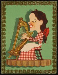 3a022 LITTLE NELLIE KELLY trade ad '40 art of Judy Garland playing harp by Jacques Kapralik!
