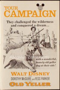 3a702 OLD YELLER English pb '57 Dorothy McGuire, Fess Parker, art of Disney's most classic canine!