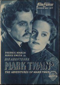 3a225 ADVENTURES OF MARK TWAIN German program '47 Fredric March, Alexis Smith, different images!