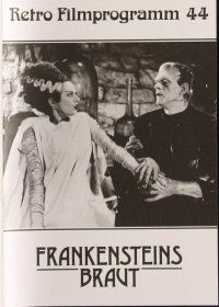 3a232 BRIDE OF FRANKENSTEIN German program R86 different images of Boris Karloff & Elsa Lanchester!