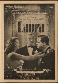 3a260 LAURA German program '47 Dana Andrews, sexy Gene Tierney, Otto Preminger, different images!