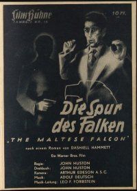 3a265 MALTESE FALCON German program '46 Humphrey Bogart, Peter Lorre, John Huston, different!