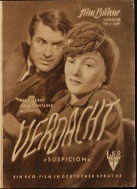 3a284 SUSPICION German program '47 Alfred Hitchcock, Cary Grant, Joan Fontaine, different images!