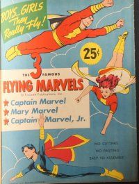 3a665 FLYING MARVELS paper doll set '45 Captain Marvel, Mary & Captain Marvel Jr!
