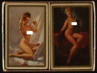 3a671 GIL ELVGREN set of 2 Mais Oui decks of playing cards '47 sexy nude pinup art by Gilette!
