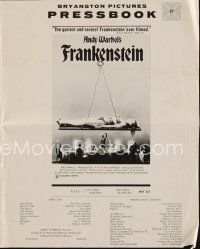 3a722 ANDY WARHOL'S FRANKENSTEIN pressbook '74 Joe Dallessandro, directed by Paul Morrissey!