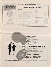 3a724 APARTMENT pressbook '60 Billy Wilder, Jack Lemmon, Shirley MacLaine!