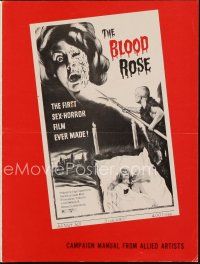 3a742 BLOOD ROSE pressbook '70 La rose ecorchee, first sex-horror film ever made, wild images!