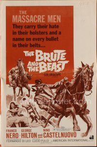 3a749 BRUTE & THE BEAST pressbook '66 Lucio Fulci, Franco Nero, cool spaghetti western art!