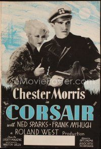 3a766 CORSAIR pressbook R37 art of Chester Morris & Thelma Todd billed as Alison Loyd!