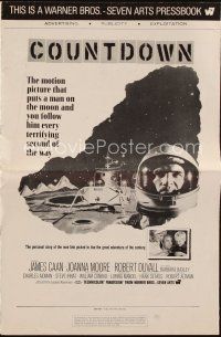 3a767 COUNTDOWN pressbook '68 Robert Altman, spaceman James Caan in the adventure of the century!