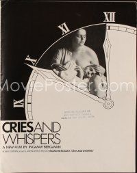 3a769 CRIES & WHISPERS pressbook '72 Ingmar Bergman's Viskningar och Rop, cool artwork!