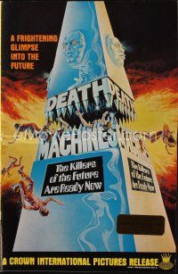 3a771 DEATH MACHINES pressbook '76 wild sci-fi art, the killers of the future are ready now!