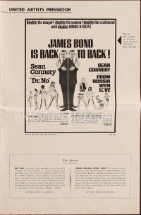 3a779 DR. NO/FROM RUSSIA WITH LOVE pressbook '65 Sean Connery is James Bond, double the danger!