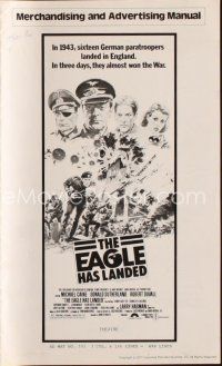 3a782 EAGLE HAS LANDED pressbook '77 cool art of Michael Caine in World War II by Robert Tanenbaum