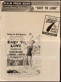 3a783 EASY TO LOVE pressbook '53 sexy swimmer Esther Williams, Van Johnson & Tony Martin!
