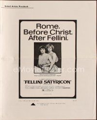 3a791 FELLINI SATYRICON pressbook '70 Federico's Italian cult classic, Rome before Christ!
