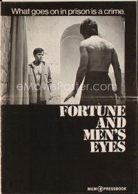 3a796 FORTUNE & MEN'S EYES pressbook '71 gay life behind bars, what goes on in prison is a crime!