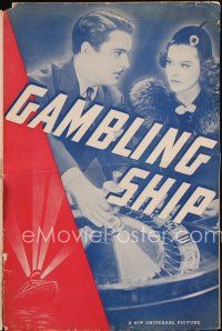 3a800 GAMBLING SHIP pressbook '38 great images of Helen Mack & Robert Wilcox at roulette wheel!