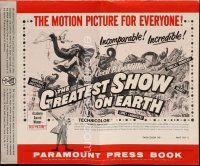 3a811 GREATEST SHOW ON EARTH pressbook '52 Cecil B. DeMille circus classic,Charlton Heston, Stewart
