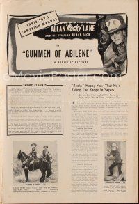 3a814 GUNMEN OF ABILENE pressbook '50 cowboy Rocky Lane & his stallion Black Jack!
