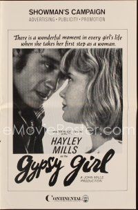 3a816 GYPSY GIRL pressbook '66 romantic close up of Hayley Mills & Ian McShane!