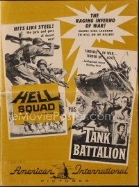 3a819 HELL SQUAD/TANK BATTALION pressbook '58 Korean War & Vietnam War double-bill!