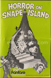 3a822 HORROR ON SNAPE ISLAND pressbook '72 a night of pleasure becomes a night of terror!