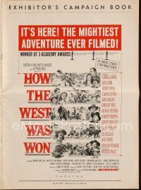 3a825 HOW THE WEST WAS WON pressbook '64 John Ford epic, Debbie Reynolds, Gregory Peck & all-stars