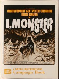 3a691 I, MONSTER English pressbook '71 Christopher Lee & Peter Cushing in a Jekyll & Hyde story!