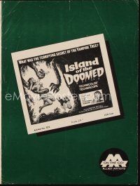 3a832 ISLAND OF THE DOOMED pressbook '66 Cameron Mitchell, art of wacky vampire tree & sexy girl!