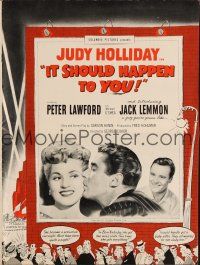 3a834 IT SHOULD HAPPEN TO YOU pb '54 Judy Holliday, Peter Lawford, Jack Lemmon in his first role!