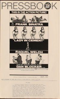 3a841 LADY IN CEMENT pressbook '68 Frank Sinatra with a .45 & sexy Raquel Welch with a 37-22-35!