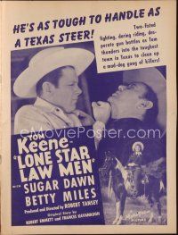 3a846 LONE STAR LAW MEN pressbook '41 cowboy Tom Keene is as tough to handle as a Texas steer!