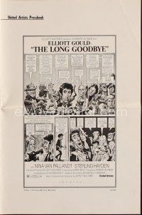 3a847 LONG GOODBYE pressbook '73 Elliott Gould as Philip Marlowe, great Jack Davis artwork!