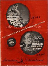3a852 MACHINE GUN KELLY/BONNIE PARKER STORY pressbook '58 two thunderous blasts of movie greatness