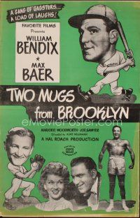 3a862 TWO KNIGHTS FROM BROOKLYN pressbook '49 Bendix, Baer, Two Mugs from Brooklyn, NY baseball!