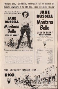 3a868 MONTANA BELLE pressbook R57 George Brent, sexy cowgirl Jane Russell wants to get friendly!