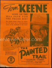 3a892 PAINTED TRAIL pressbook '38 Tom Keene goes on the war path for The Pecos Kid!