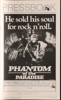 3a898 PHANTOM OF THE PARADISE pressbook '74 Brian De Palma, he sold his soul for rock n' roll!